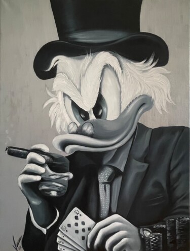 Картина под названием "Scrooge McDuck play…" - Vicca, Подлинное произведение искусства, Масло