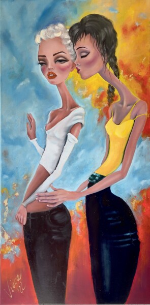 Painting titled "Friendship" by Vicca, Original Artwork, Oil