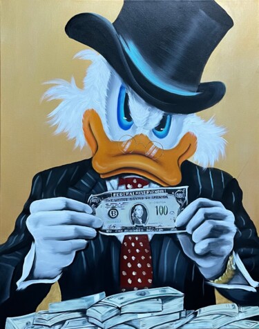Malerei mit dem Titel "Scrooge of Wall Str…" von Vicca, Original-Kunstwerk, Öl