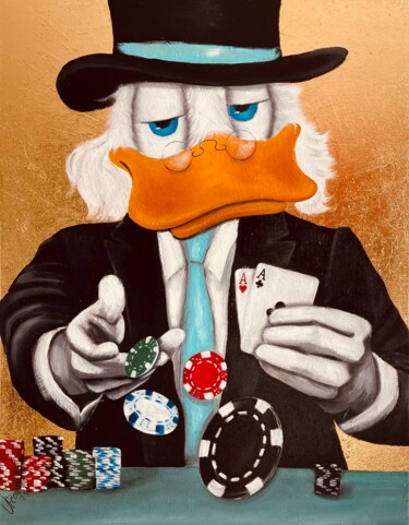 Peinture intitulée "Blackjack - Scrooge…" par Vicca, Œuvre d'art originale, Huile Monté sur Châssis en bois