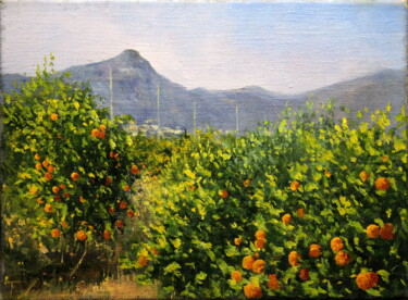 Malarstwo zatytułowany „Montaña de Pipa” autorstwa Vicent Penya-Roja, Oryginalna praca, Olej Zamontowany na Drewniana rama n…