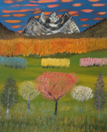 Pintura intitulada "Montañas" por Vicente Hijo De Luna, Obras de arte originais, Acrílico