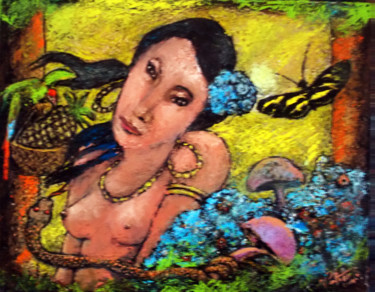 Pintura titulada "Paraiso en Oaxaca" por Vicente Portillo O Vincent Of Houston, Obra de arte original, Acrílico