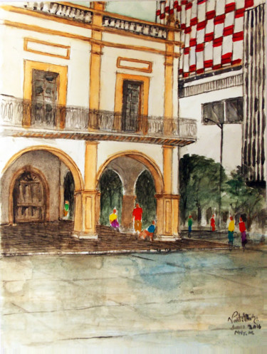 Peinture intitulée "0002-Rincon Del Arte" par Vicente Portillo O Vincent Of Houston, Œuvre d'art originale, Aquarelle