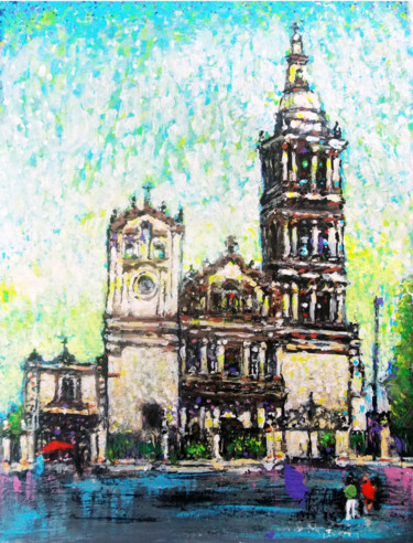 Pintura titulada "0010-Catedral" por Vicente Portillo O Vincent Of Houston, Obra de arte original, Otro