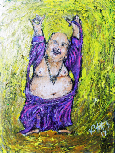 Pintura titulada "0024-Buda Feliz" por Vicente Portillo O Vincent Of Houston, Obra de arte original