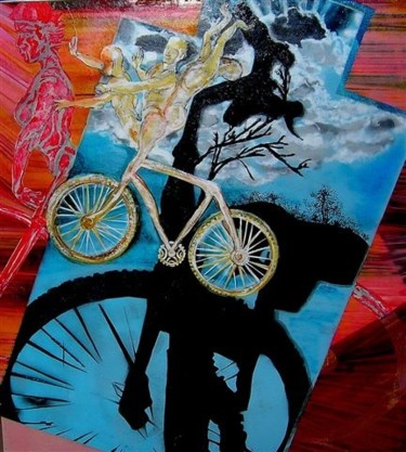 Sculpture titled "a bicycal to heaven…" by Vicki Nagar, Original Artwork