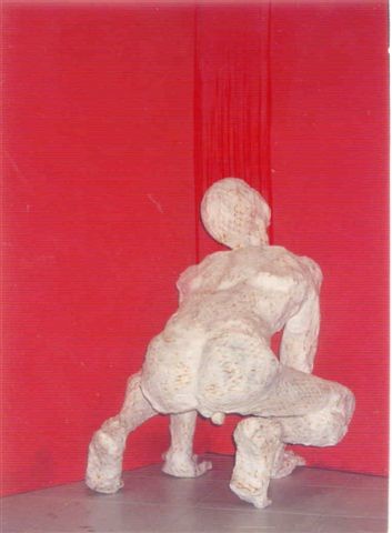Sculpture titled "Kneeling in white,…" by Vicki Nagar, Original Artwork