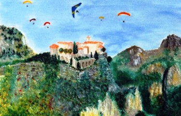 Peinture intitulée "Aire de Gourdon" par Vickx, Œuvre d'art originale