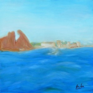 Peinture intitulée "La Baie de Théoule…" par Vickx, Œuvre d'art originale, Huile