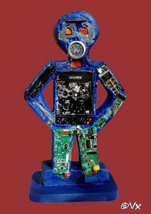 Sculpture intitulée "Sony Boy" par Vickx, Œuvre d'art originale, Coulage