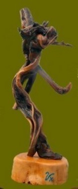 Sculpture intitulée "Pèlerin de Frioul…" par Vickx, Œuvre d'art originale, Bois