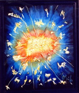 Peinture intitulée "Explosion de la mat…" par Vickx, Œuvre d'art originale, Huile