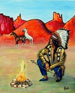 Peinture intitulée "Legende Western - M…" par Vickx, Œuvre d'art originale