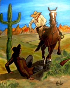 Peinture intitulée "Legende Western -…" par Vickx, Œuvre d'art originale