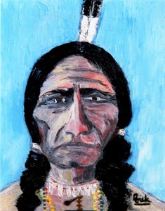 Peinture intitulée "Sitting Bull 1885" par Vickx, Œuvre d'art originale