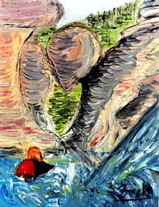 Peinture intitulée "Canyoning Clue du R…" par Vickx, Œuvre d'art originale