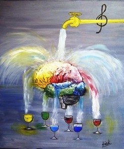 Peinture intitulée "Brainwashing - Lava…" par Vickx, Œuvre d'art originale