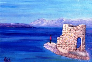 Peinture intitulée "Solitaire au Cap d’…" par Vickx, Œuvre d'art originale
