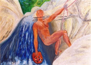 Peinture intitulée "Canyoning le Riolan…" par Vickx, Œuvre d'art originale, Huile