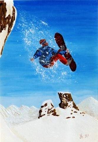 Peinture intitulée "Surfeur" par Vickx, Œuvre d'art originale, Huile