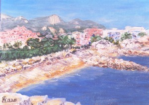 Peinture intitulée "Cagnes sur Mer" par Vickx, Œuvre d'art originale