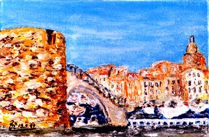 Peinture intitulée "Au Port de St-Tropez" par Vickx, Œuvre d'art originale