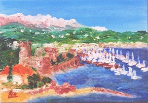 Peinture intitulée "La Napoule sur mer" par Vickx, Œuvre d'art originale, Huile