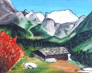 Peinture intitulée "Les Alpes Maritimes…" par Vickx, Œuvre d'art originale, Huile