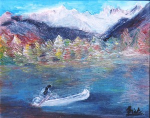 Peinture intitulée "Canoying Alps" par Vickx, Œuvre d'art originale, Autre