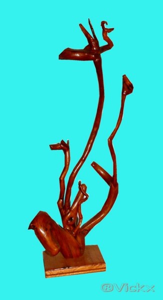 Sculpture intitulée "Creative Nature - l…" par Vickx, Œuvre d'art originale, Bois