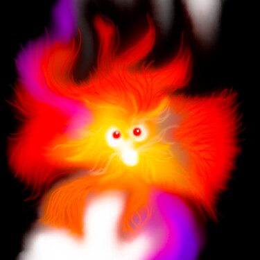 Digitale Kunst mit dem Titel "fire being" von Vicky Scheyltjens, Original-Kunstwerk, Digitale Malerei