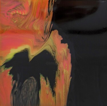 Painting titled "Heat | Epoxy resin…" by Victo, Original Artwork, Resin Mounted on Wood Panel