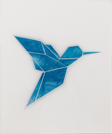 FLIGHT hummingbird Pintura intitulada "FLIGHT hummingbird" por Victo, Obras de arte originais, Resina