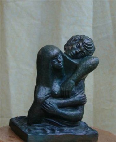 Sculpture intitulée "ETREINTE 2" par Victor Douek, Œuvre d'art originale
