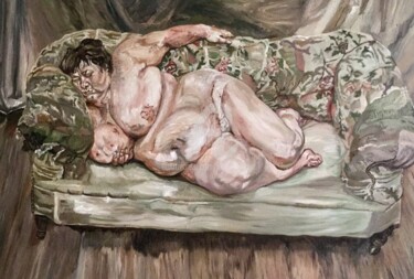 Painting titled "Lucian Freud / Bene…" by Victor Fomyn, Original Artwork, Oil