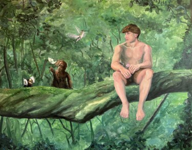 Painting titled "O primeiro habitat" by Victor G Ferrari, Original Artwork, Acrylic