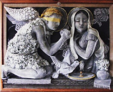 Painting titled "Annunciation" by Victor Grigoryan, Original Artwork, Wire
