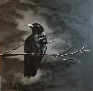 Pintura titulada "cuervo" por Victor Mela, Obra de arte original