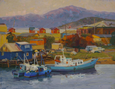 Peinture intitulée "Distant shores" par Victor Onyshchenko, Œuvre d'art originale, Huile