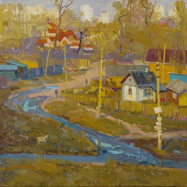 Painting titled "Posnyaki" by Victor Onyshchenko, Original Artwork, Oil