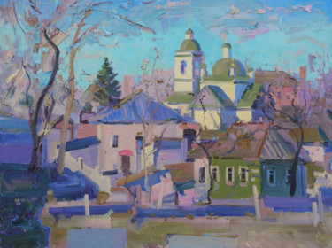 Malerei mit dem Titel "Pink day" von Victor Onyshchenko, Original-Kunstwerk, Öl