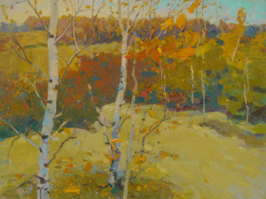 Painting titled "Autumn colors" by Victor Onyshchenko, Original Artwork, Oil