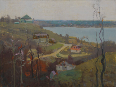 Malerei mit dem Titel "Vitachev in cloudy…" von Victor Onyshchenko, Original-Kunstwerk, Öl