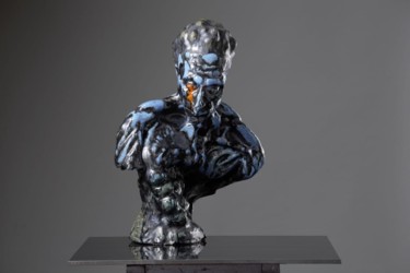 Sculpture titled "Lucian Freud" by Victor Prodanchuk, Original Artwork, Aluminium