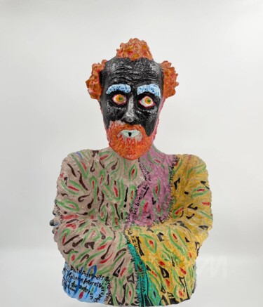 Skulptur mit dem Titel "Gustav Klimt 1" von Victor Prodanchuk, Original-Kunstwerk, Aluminium
