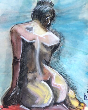 Painting titled "Expression : Désir" by Victor Rosay, Original Artwork, Watercolor