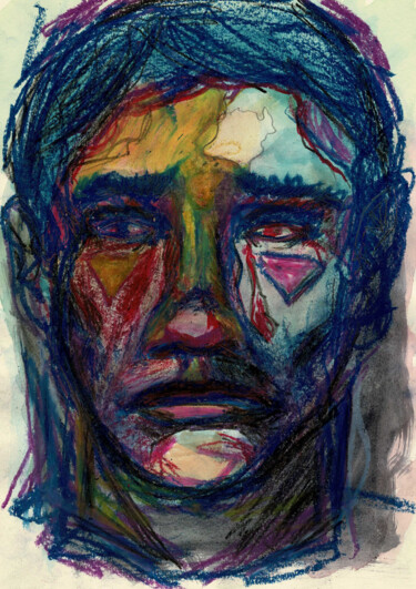 Картина под названием "Doute : Portrait n°4" - Victor Rosay, Подлинное произведение искусства, Пастель