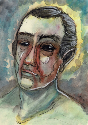 Картина под названием "Portrait n°6" - Victor Rosay, Подлинное произведение искусства, Древесный уголь