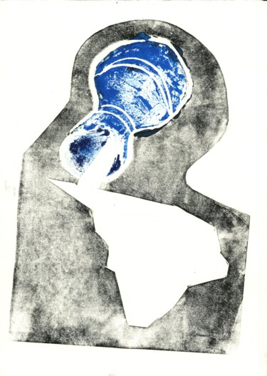 Εκτυπώσεις & Χαρακτικά με τίτλο "Молоко на ступенях" από Victor Shefer, Αυθεντικά έργα τέχνης, Χαρακτικά σε λινόλαιο